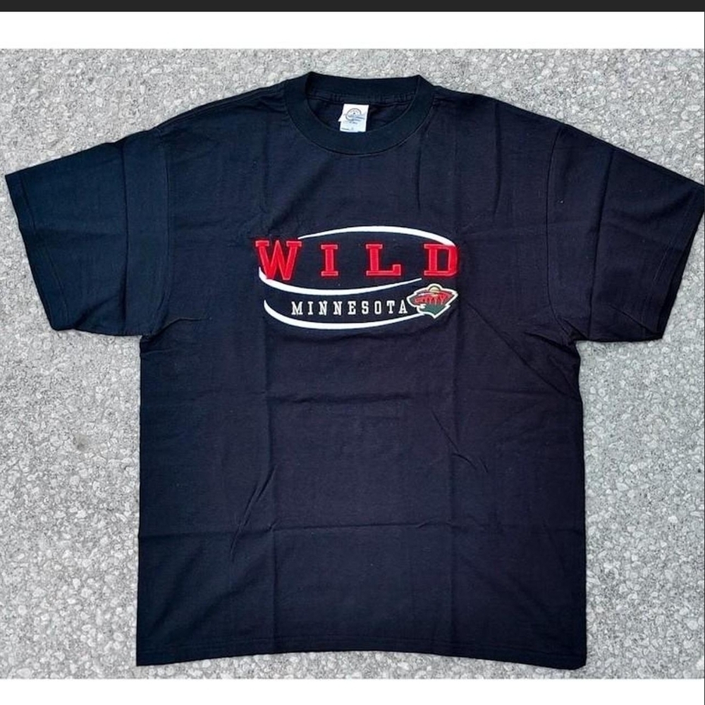 Vtg 2000s NHL Minnesota Wild Hockey Embroidered Delta Pro T-Shirt L